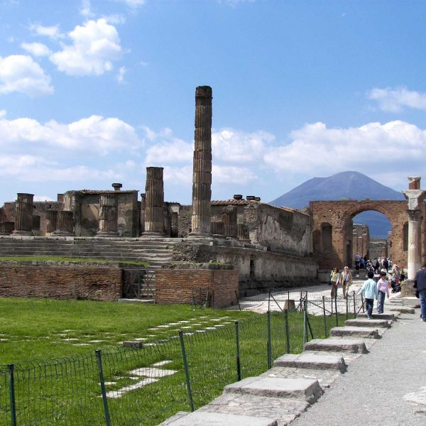 Pompeii: the Forum with the Vesuvius in the distance